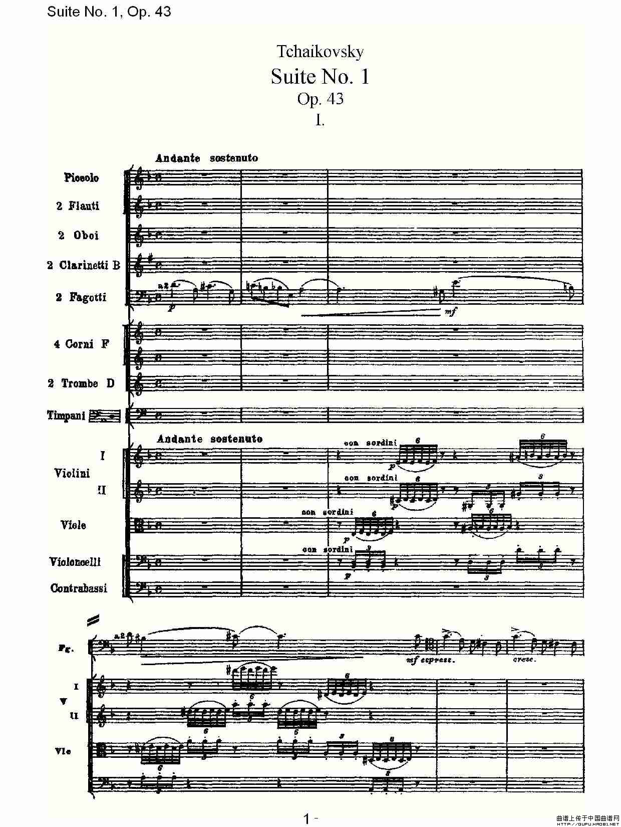 Suite No.1, Op.43   第一套曲,Op.43第一乐章（一）