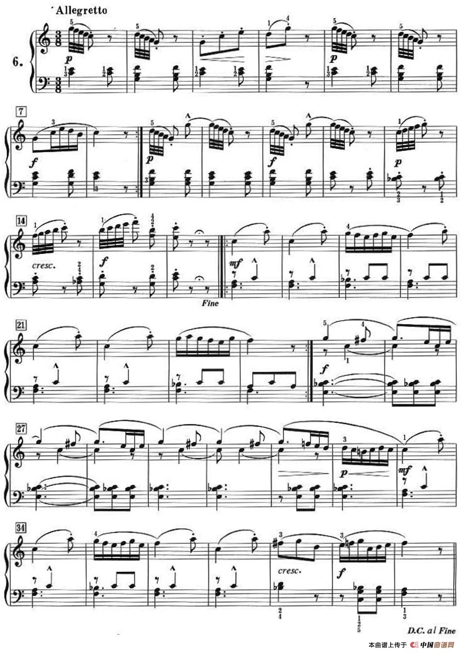 50首莱蒙钢琴练习曲 作品37（NO.6）