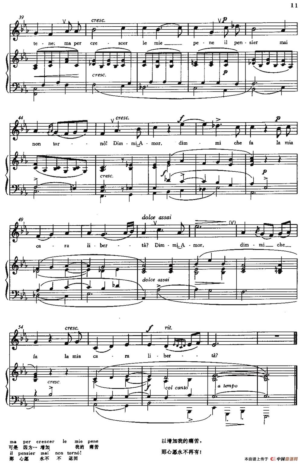[意]Dimmi,Amor（告诉我，爱神）