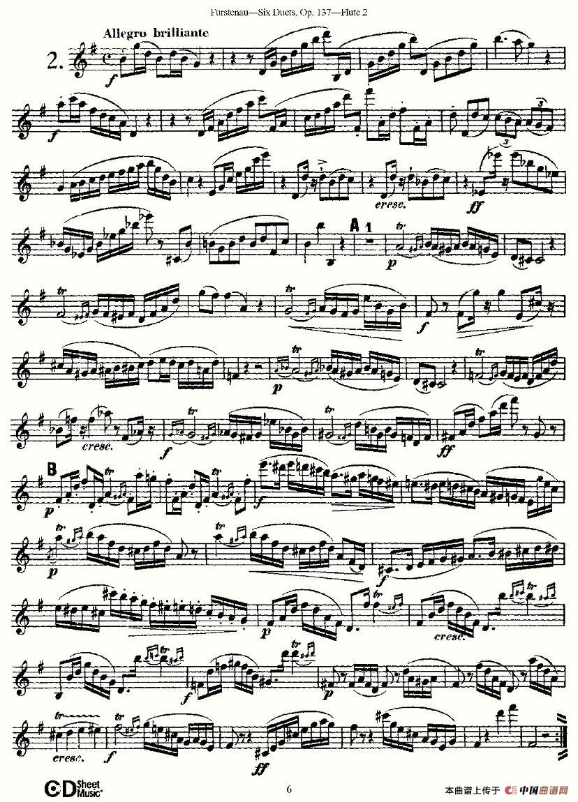 Six Duets, Op.137 之二（二重奏 六首作品 137号）