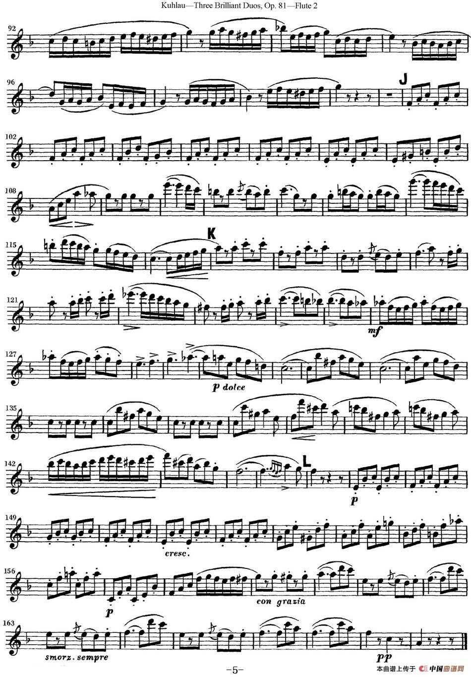 库劳长笛二重奏练习三段OP.81——Flute 2（NO.2）