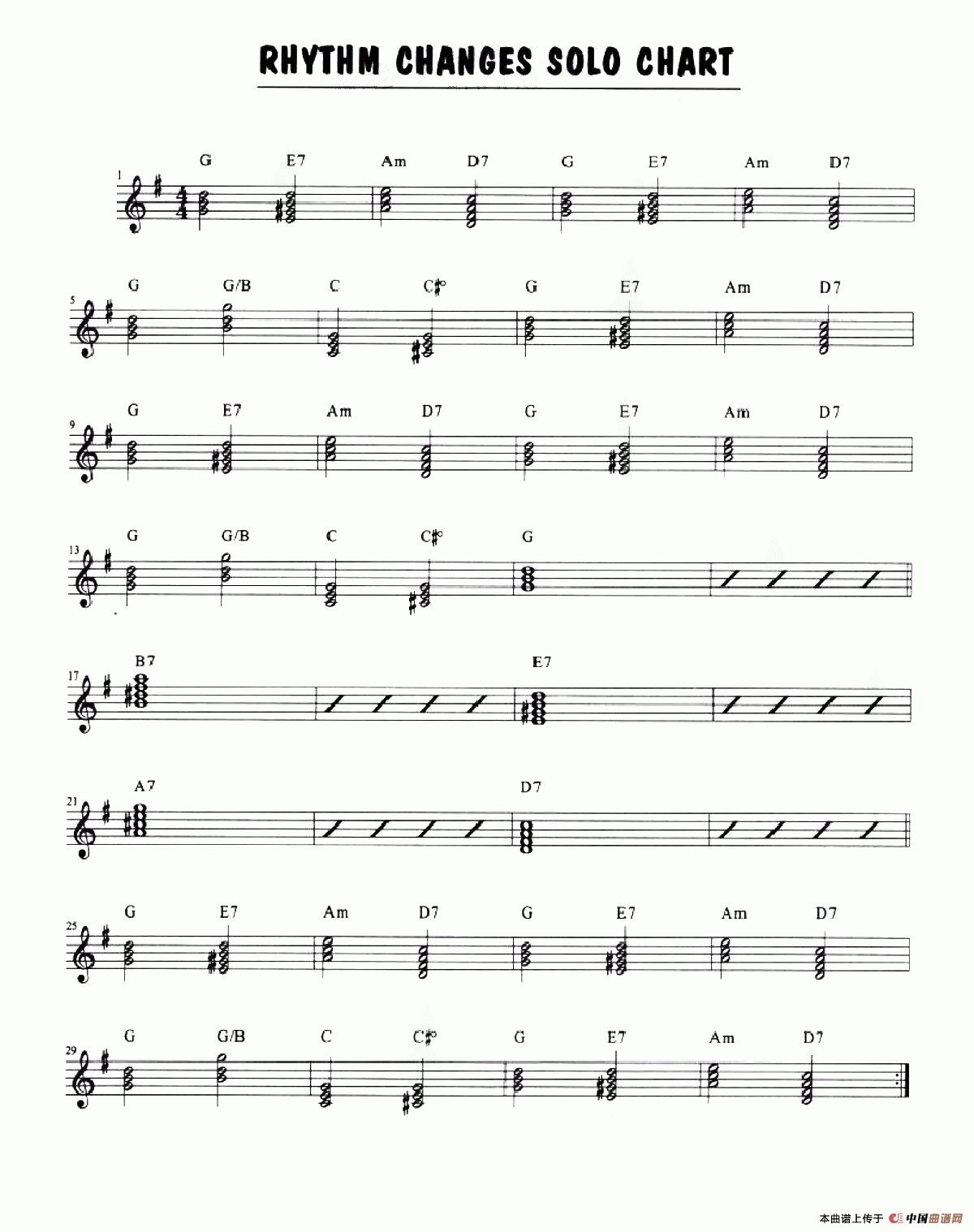 Rhythm Changes Solo Chart