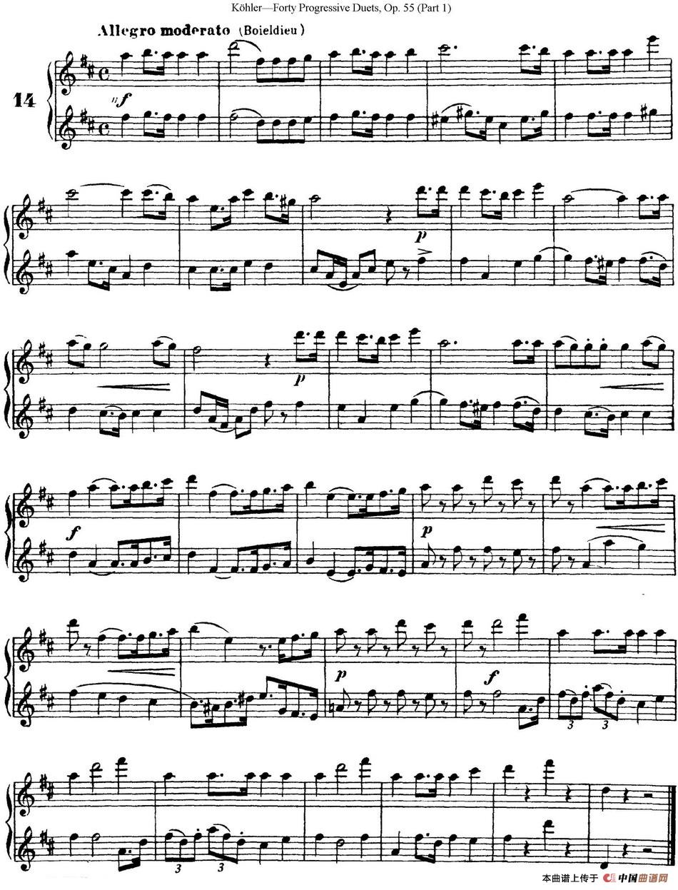 柯勒40首长笛提高练习曲OP.55（NO.14）