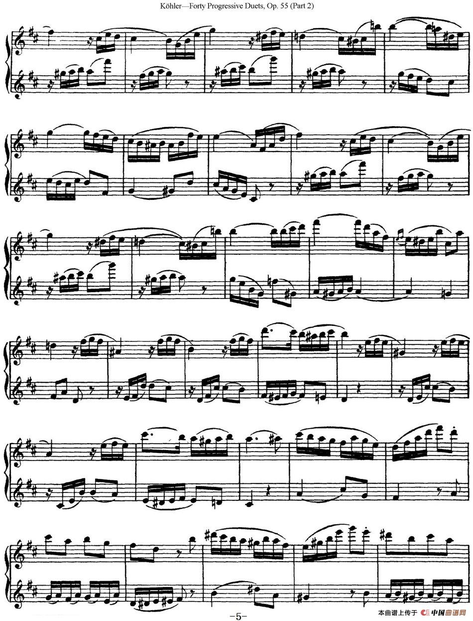 柯勒40首长笛提高练习曲OP.55（二重奏）（NO.15）