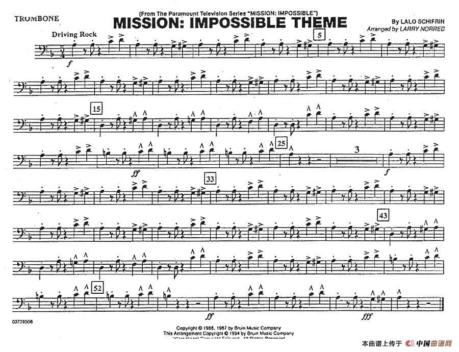 MISSION-IMPOSSIBLE THEME（分谱：长号）