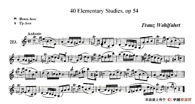 40首小提琴初级技巧练习曲之39小提琴谱