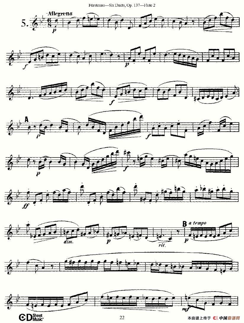 Six Duets, Op.137 之五（二重奏 六首作品 137号）