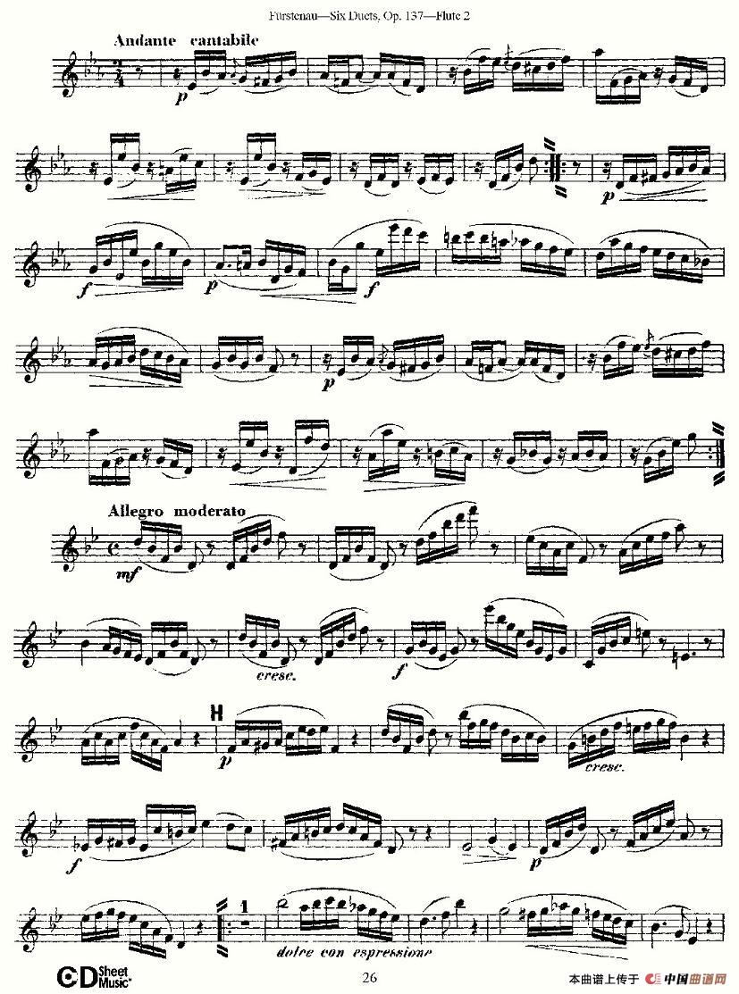 Six Duets, Op.137 之五（二重奏 六首作品 137号）