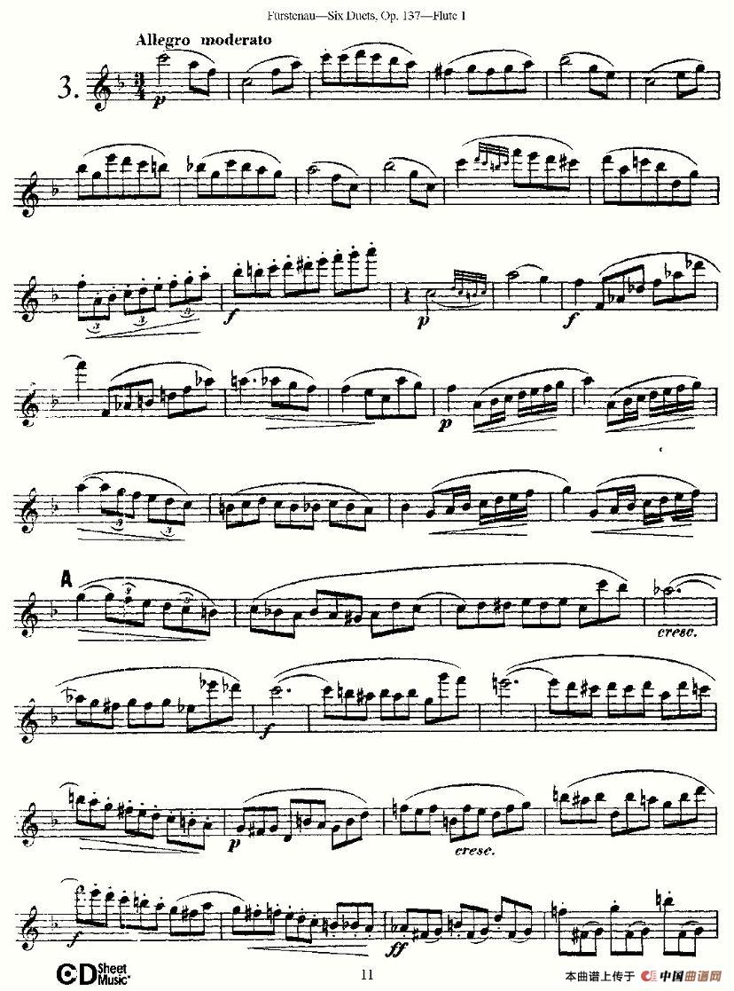 Six Duets, Op.137 之三（二重奏 六首作品 137号）