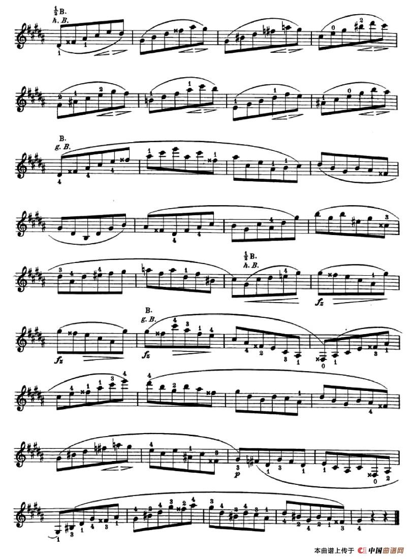 24首小提琴练习曲之12小提琴谱