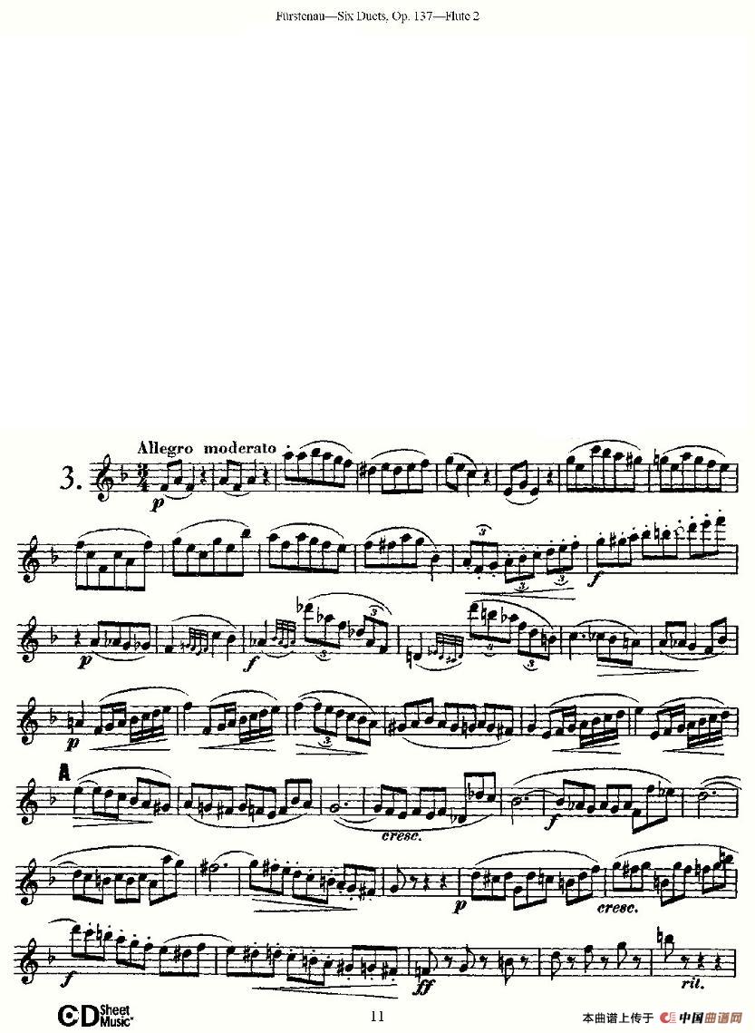 Six Duets, Op.137 之三（二重奏 六首作品 137号）