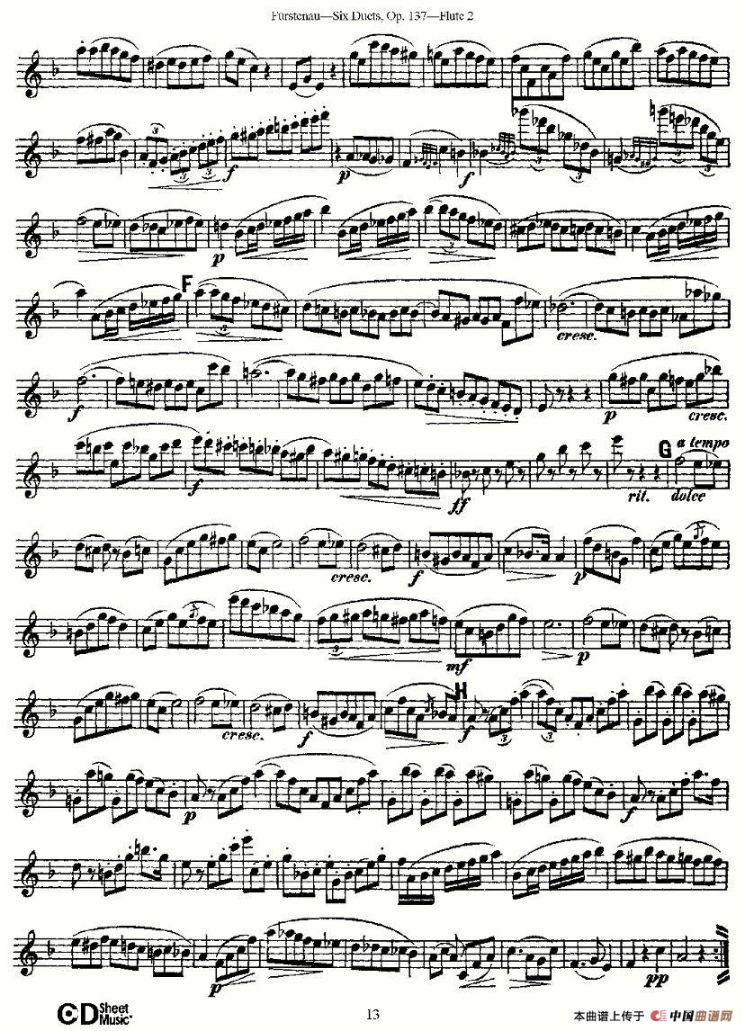 Six Duets, Op.137 之三（二重奏 六首作品 137号）