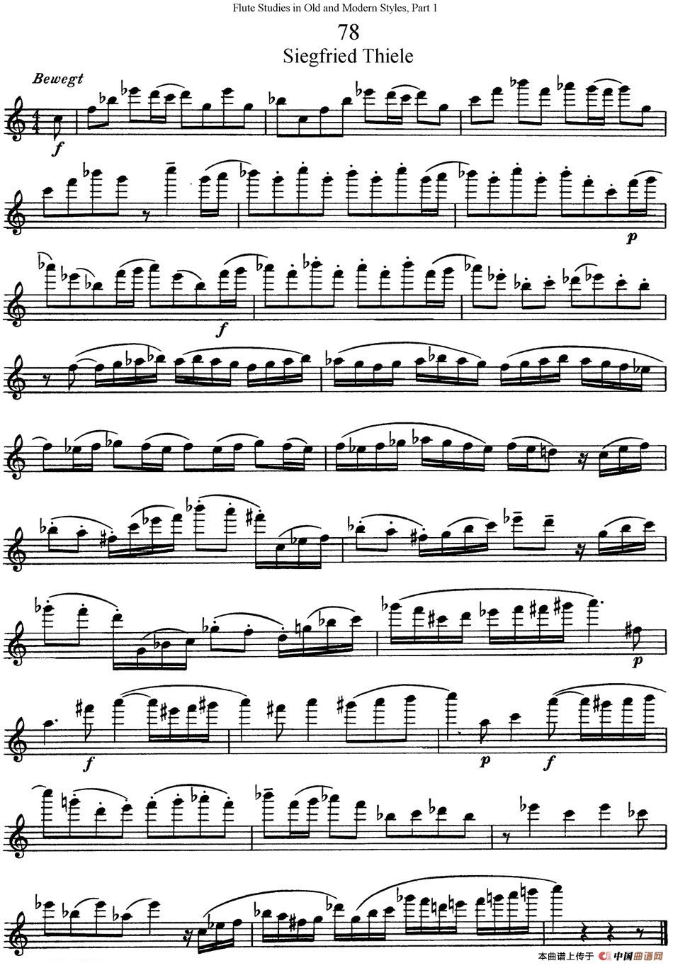 斯勒新老风格长笛练习重奏曲（第一部分）（N