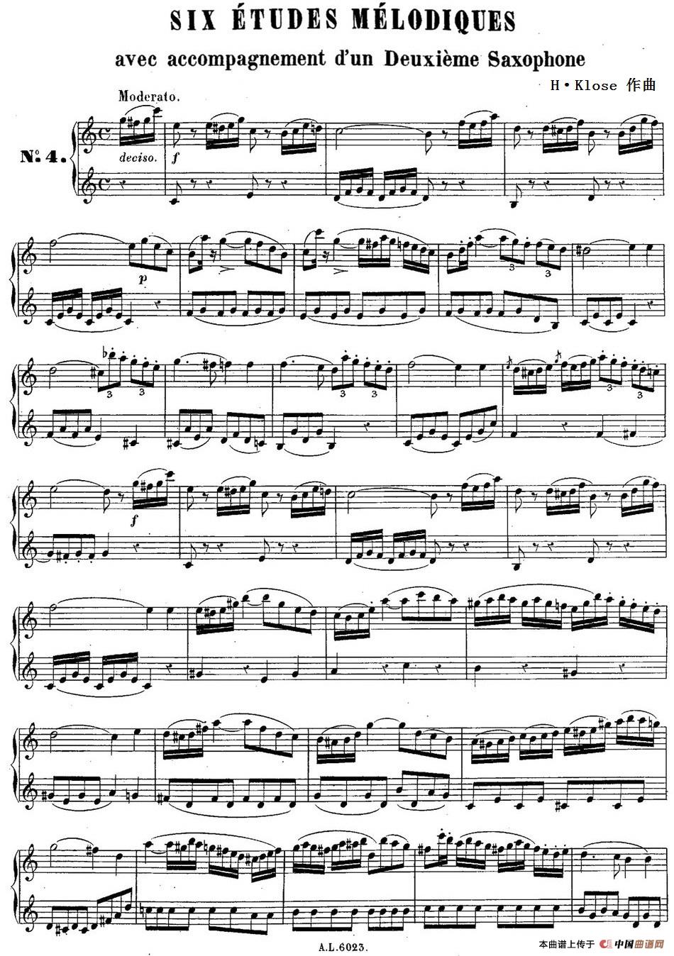 H·Klose二重奏练习曲（No.4）