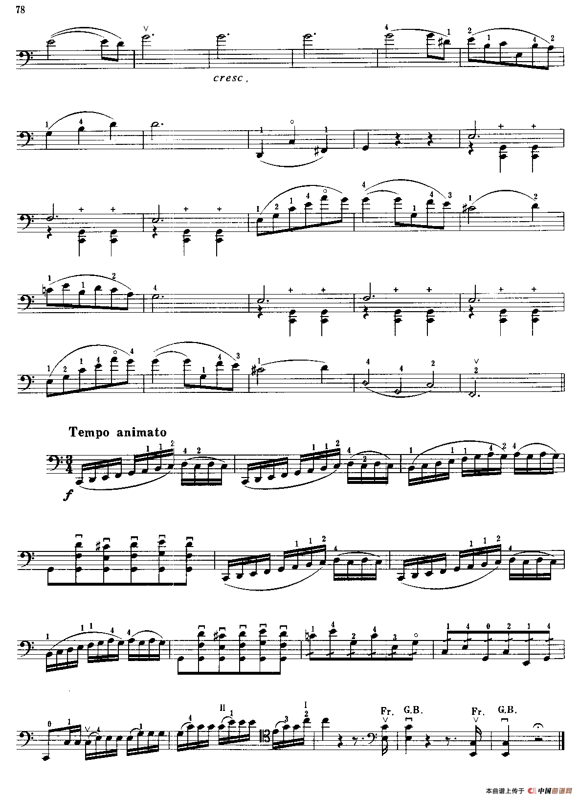 韦格尔主题与变奏（大提琴）小提琴谱