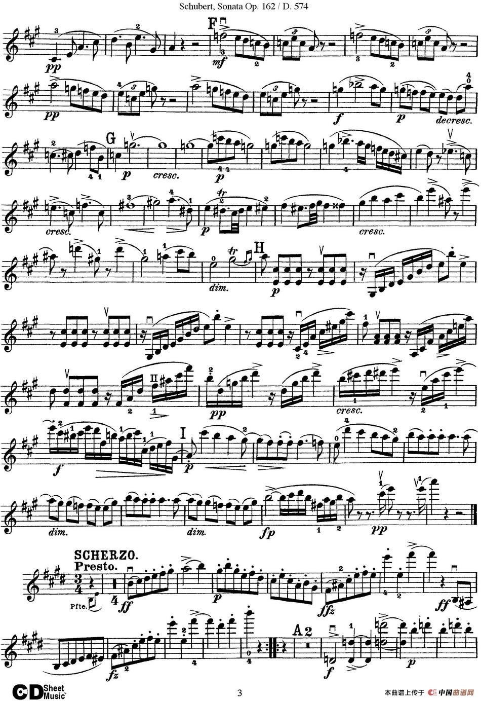 Violin Sonata in A major Op.162 D.574