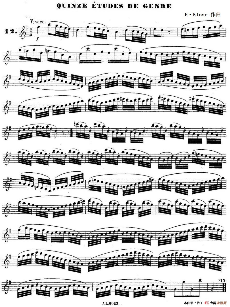 H·Klose练习曲（Quinze etudes de genre—12）