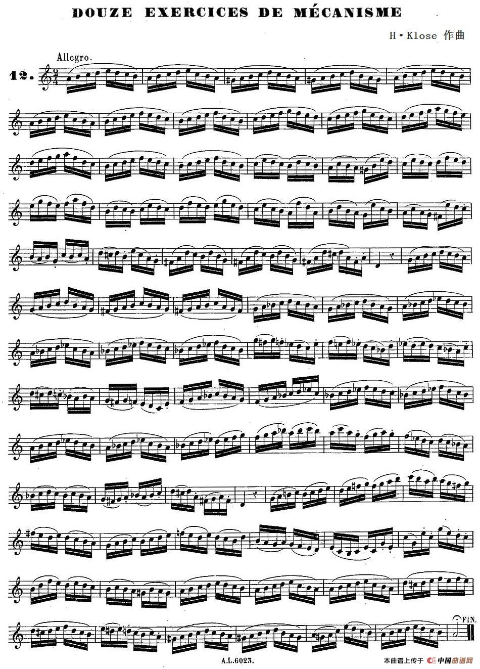 H·Klose练习曲（douze exercices de mecanisme—12）