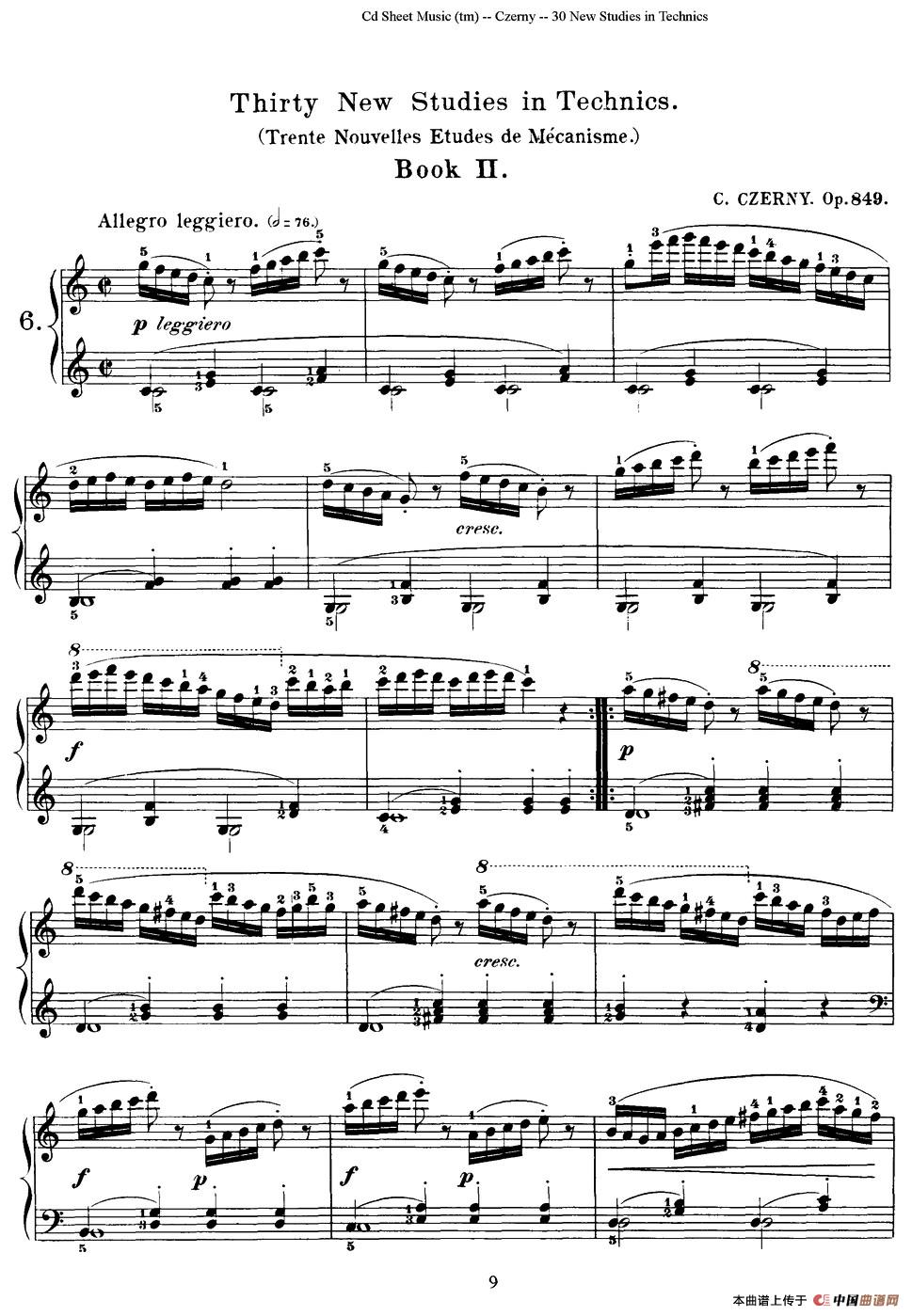 Czerny - 30 New Studies - 6（车尔尼Op849 - 30首练习曲）