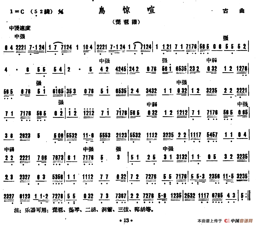 鸟惊喧（广东音乐）