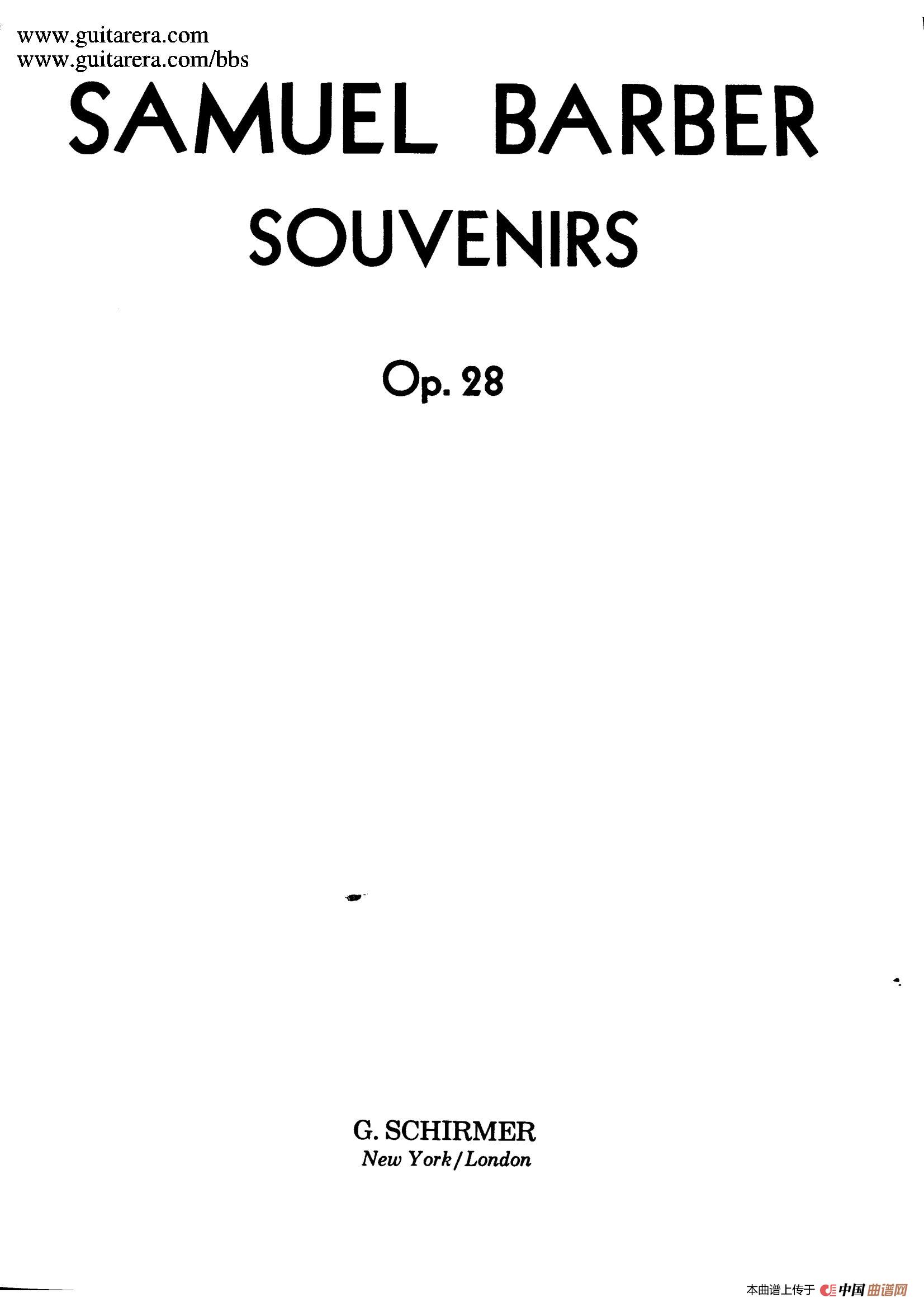 Souvenirs Op.28（纪念曲3. 双人芭蕾舞）