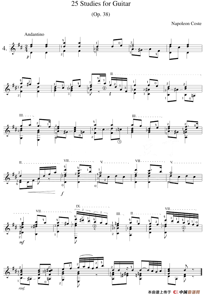 Napoleon Coste《25 Studies,Op.38》（STUDY 4）