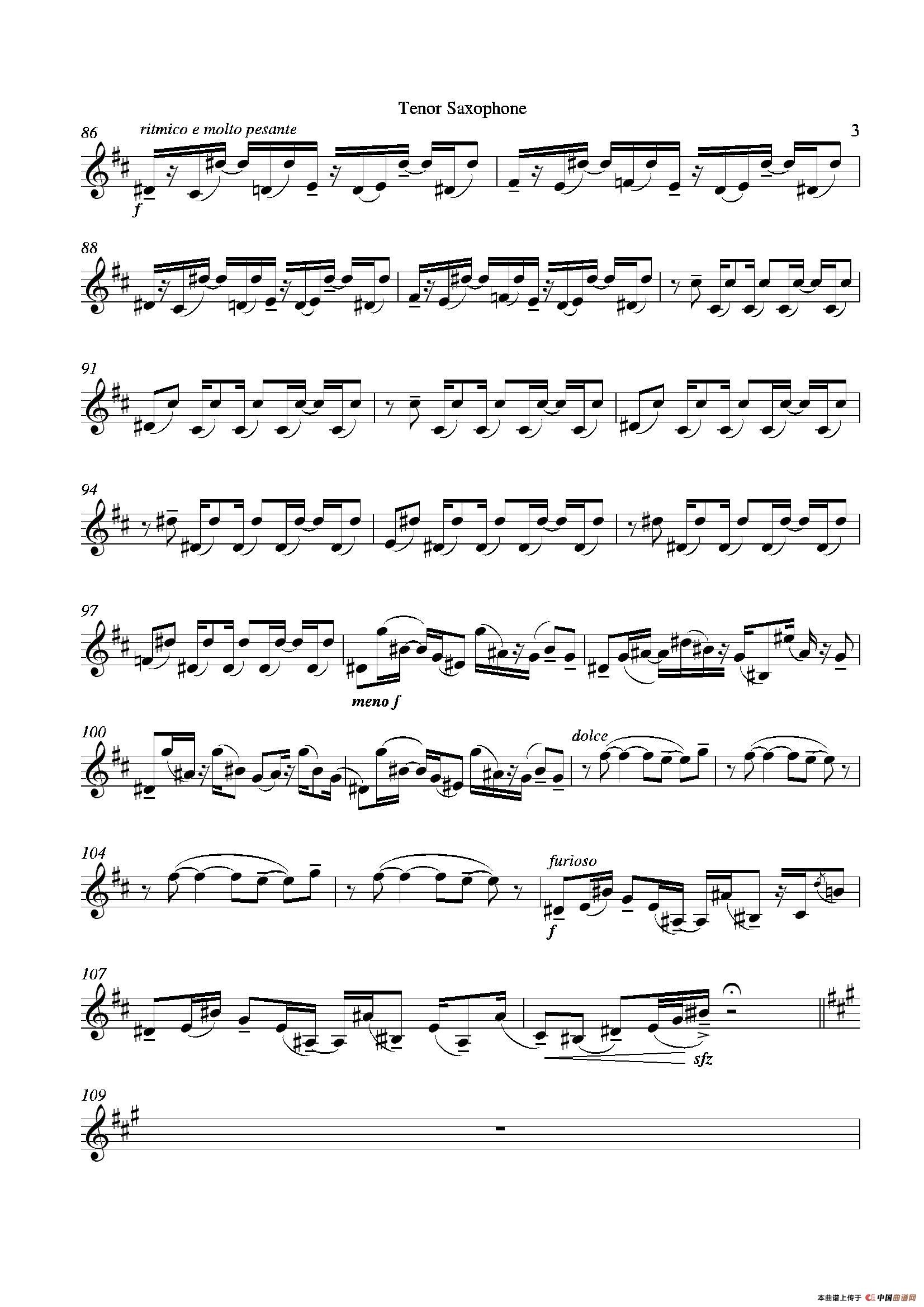 Grigri（四重奏次中音萨克斯分谱）