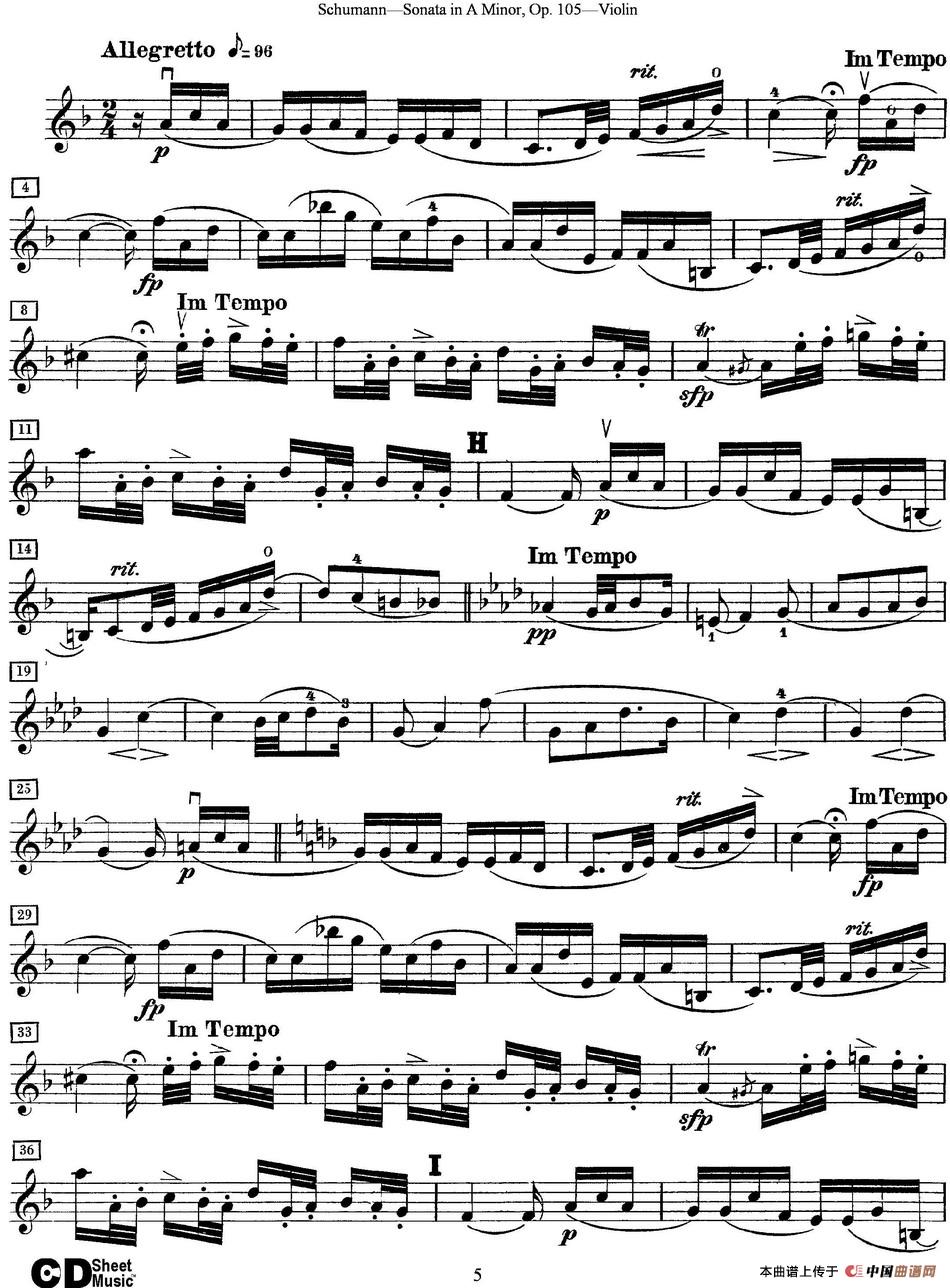 Violin Sonata in A minor Op.105