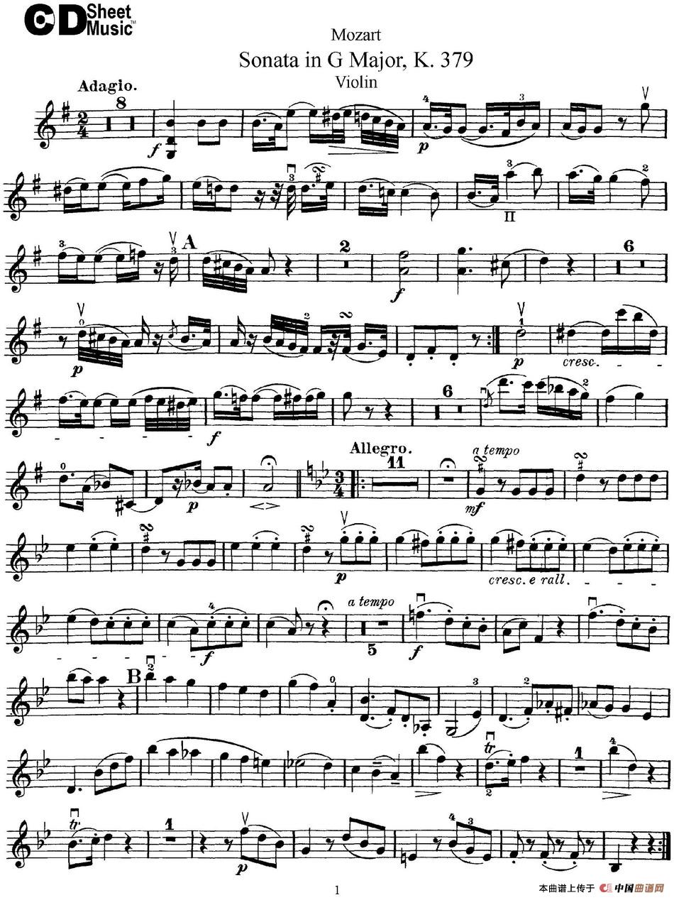 Violin Sonata in G Major K.379