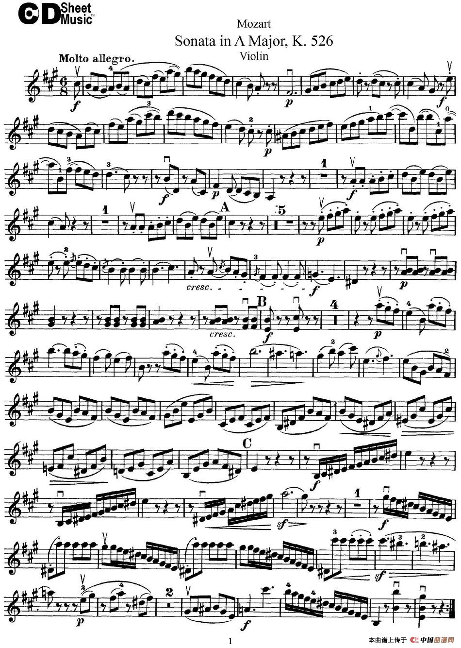 Violin Sonata in A Major K.526
