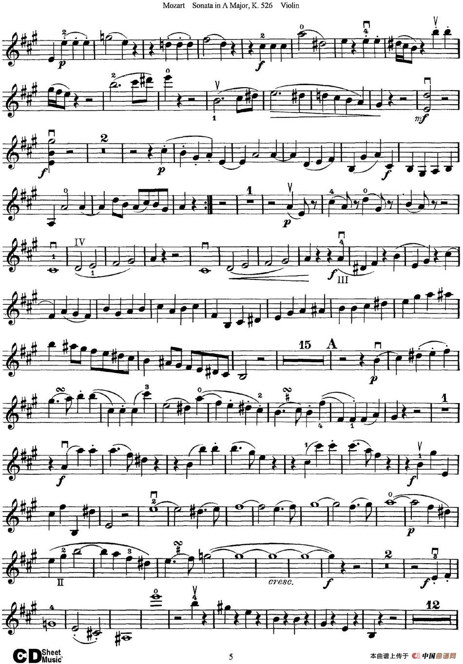 Violin Sonata in A Major K.526