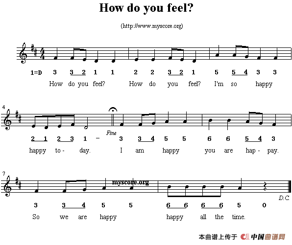 How do you feel-（英文儿歌）