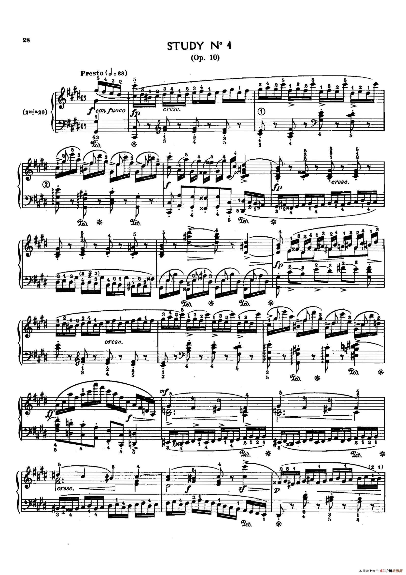 12 Etudes Op.10 柯尔托教学版（12首练习曲·4）