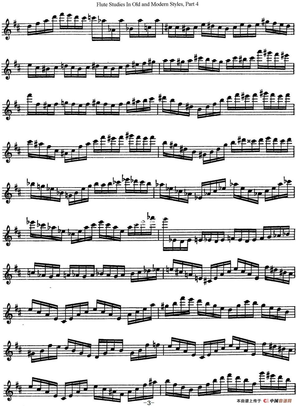 斯勒新老风格长笛练习重奏曲（第四部分）（N
