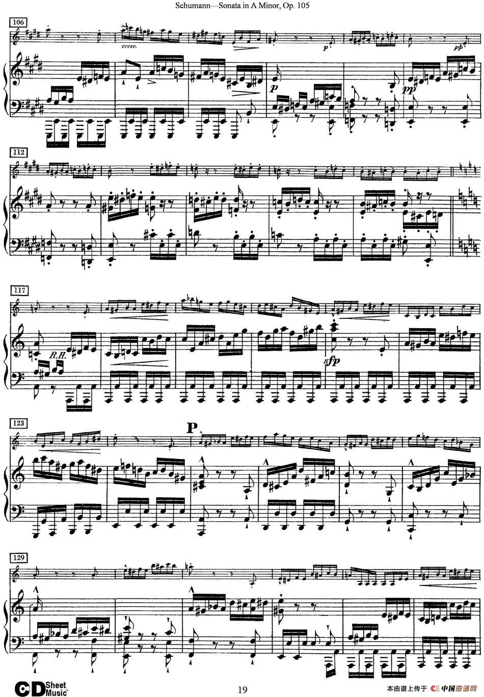 Violin Sonata in A minor Op.105（小提琴+钢琴伴奏）