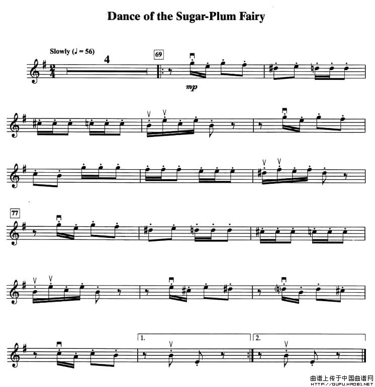 Dance of the Sugar-Plum Fairy（小提琴谱）