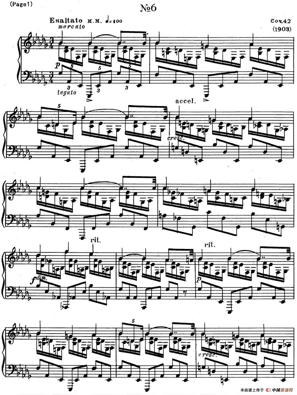 斯克里亚宾8首钢琴练习曲 Op42（No.6 Alexander Scri