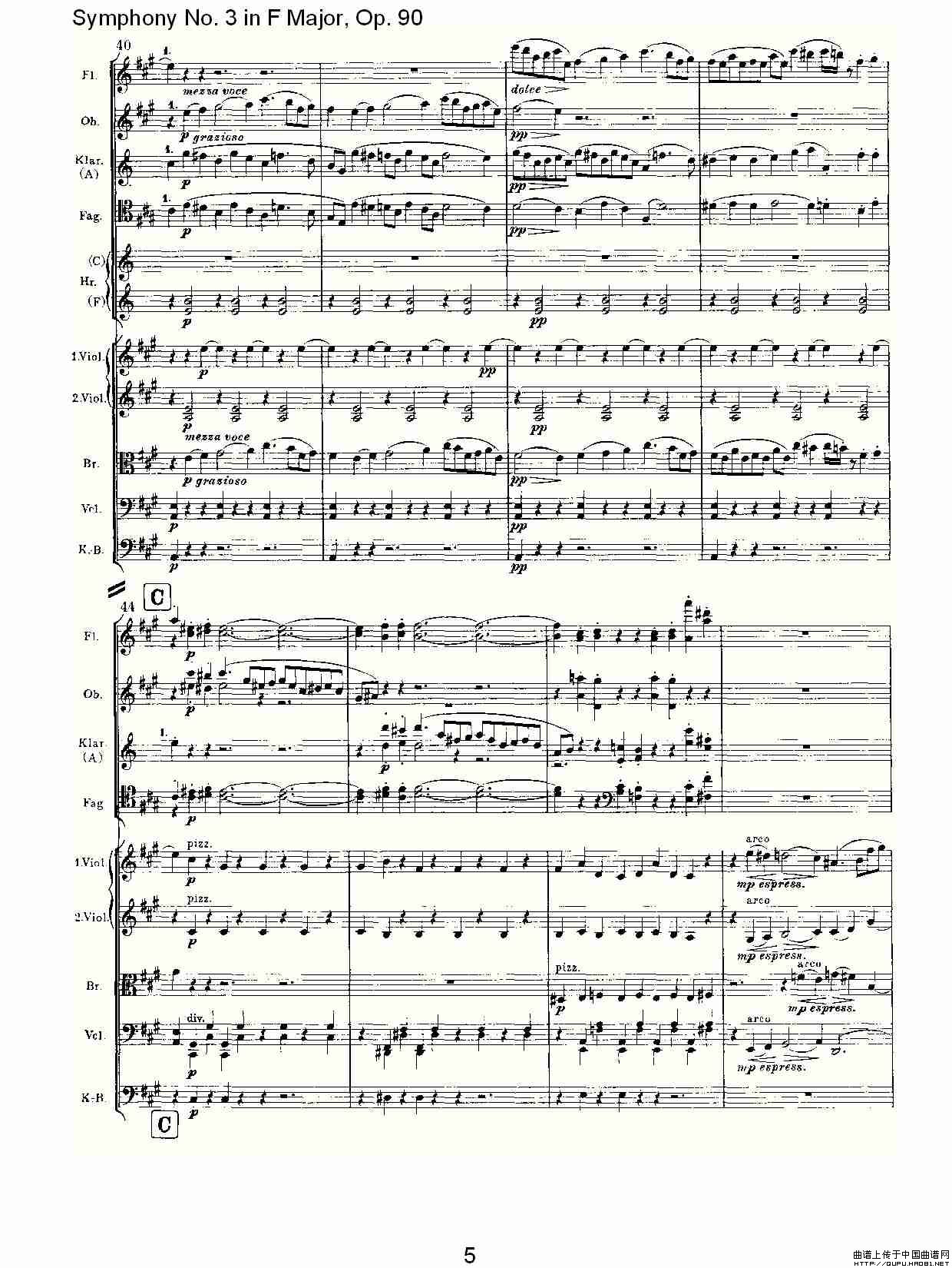 F大调第三交响曲, Op.90第一乐章