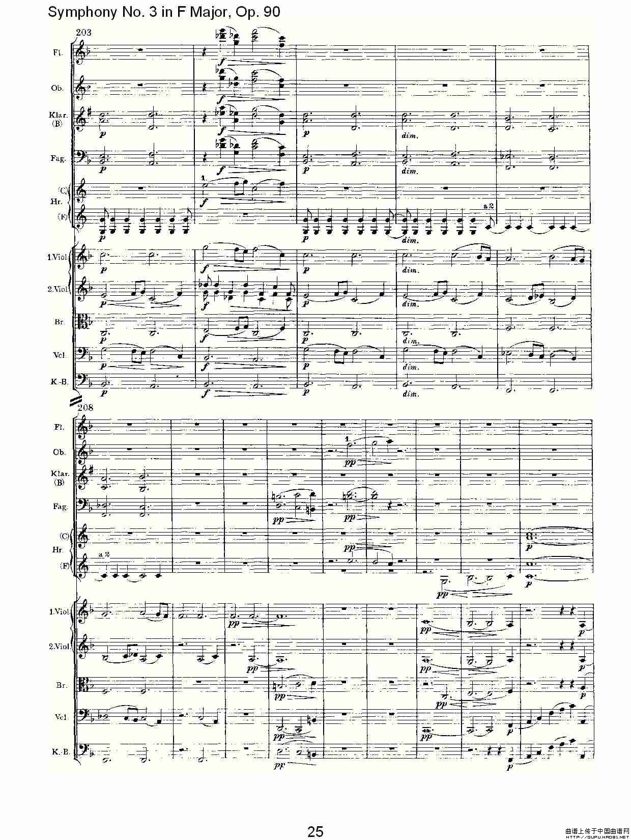 F大调第三交响曲, Op.90第一乐章
