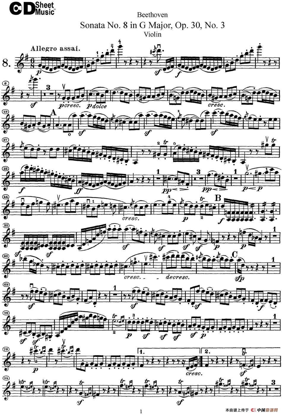 Violin Sonata No.8 in G Major Op.30 No.3_4