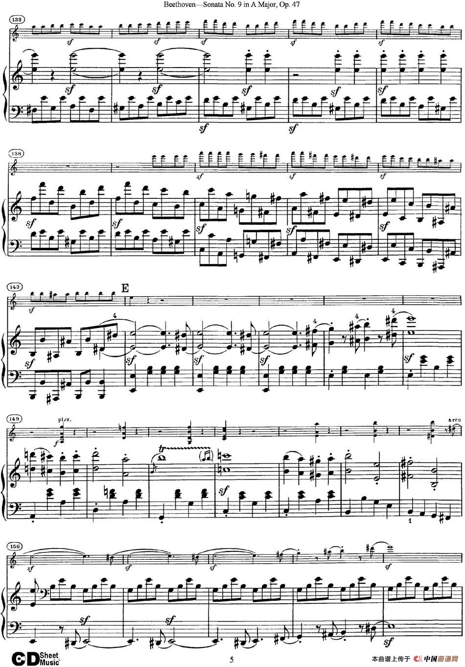 Violin Sonata No.9 in A Major Op.47（小提琴+钢琴伴奏）