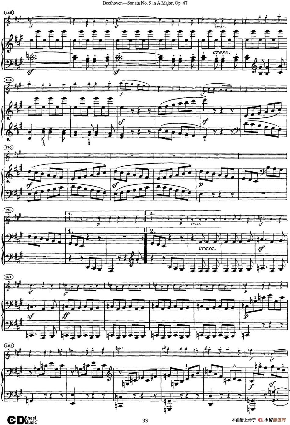 Violin Sonata No.9 in A Major Op.47（小提琴+钢琴伴奏）