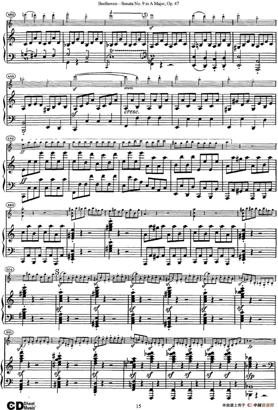 Violin Sonata No.9 in A Major Op.47（小提琴+钢琴伴奏）