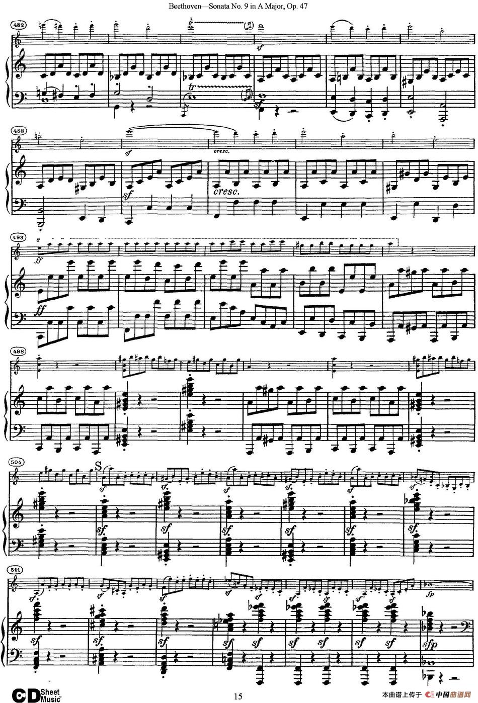 Violin Sonata No.9 in A Major Op.47（小提琴+钢琴伴奏）