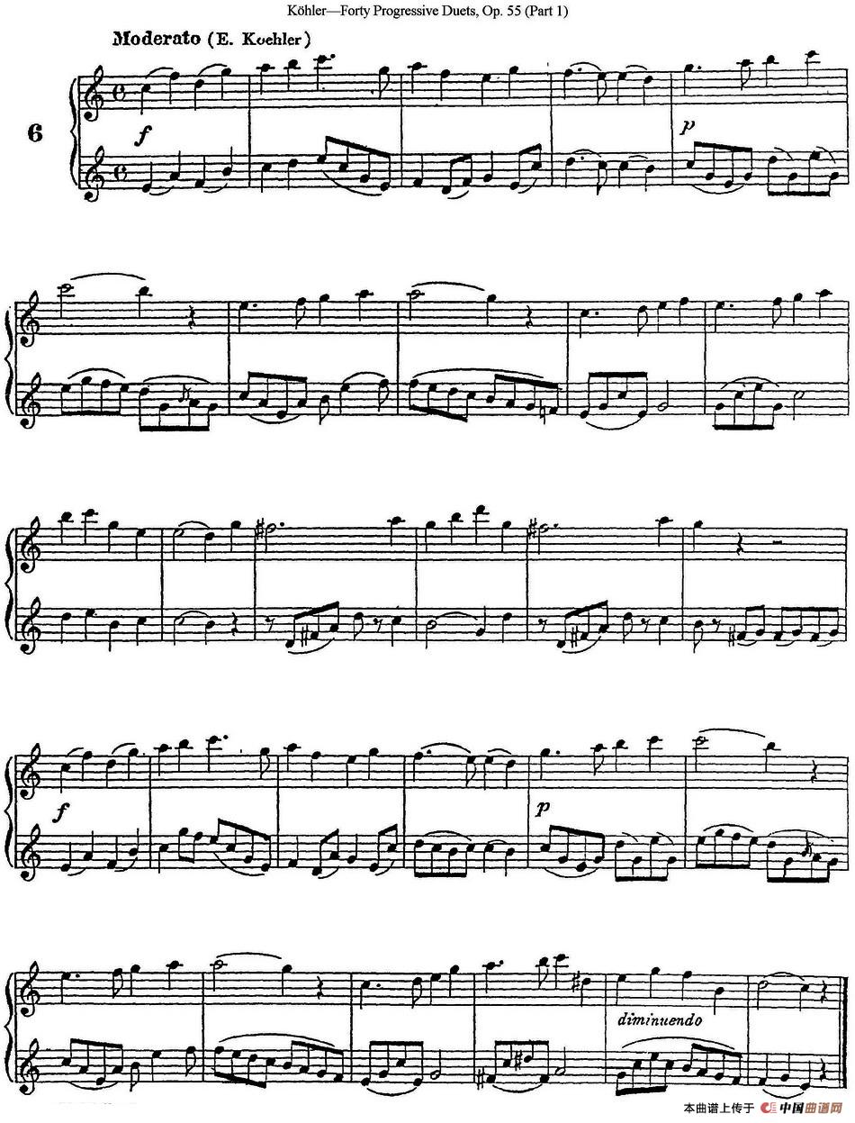 柯勒40首长笛提高练习曲OP.55（NO.6）