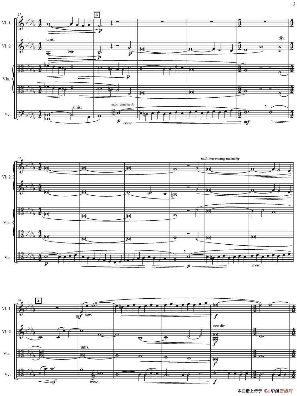 Adagio For Strings 弦乐柔板（五重奏）