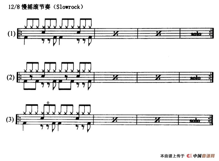 8慢摇滚节奏型(Slowrock)练习