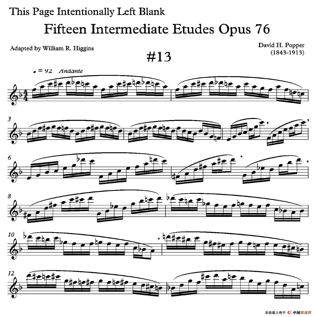 中级练习曲15首 Op76（13）