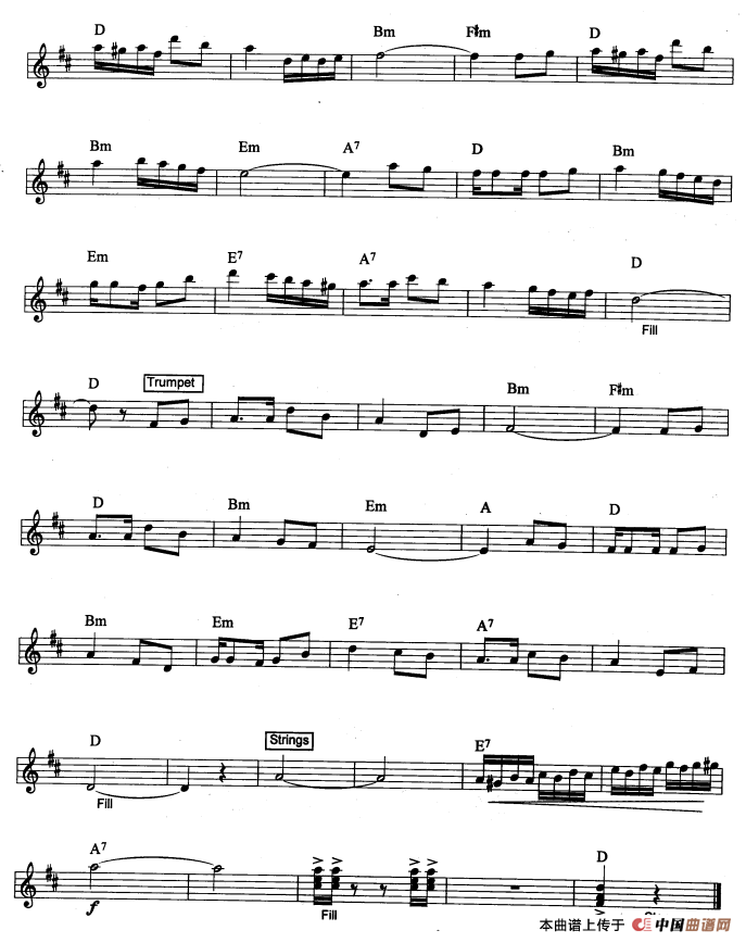 芒果季节（爵士乐版）电子琴谱