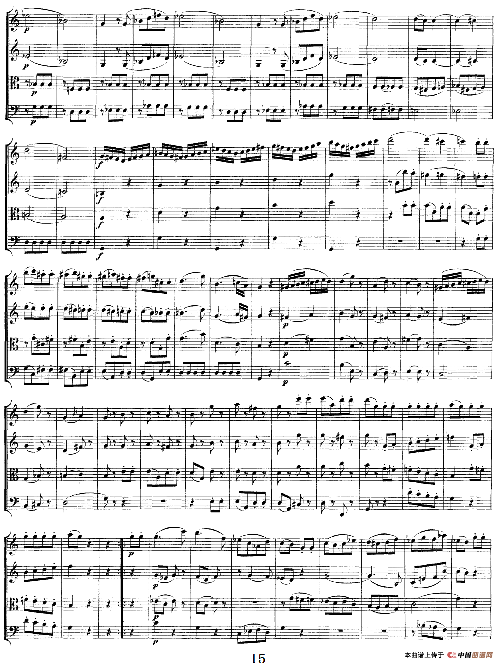 Mozart《Quartet No.19 in C Major,K.465》（总谱）